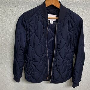 Old Navy Navy Blue Quilted Bomber Jacket